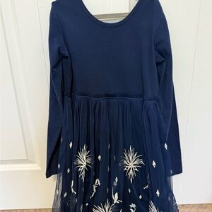 Boden Disney Girls Navy Blue Long Sleeve Kids Dress